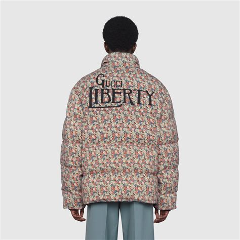 gucci liberty floral jacket|Gucci Liberty floral wool down jacket .